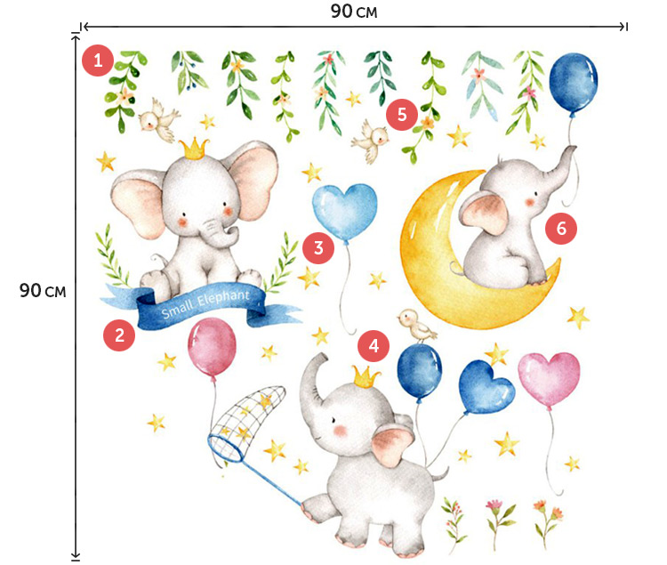 Акварельні наклейки в дитячу кімнату