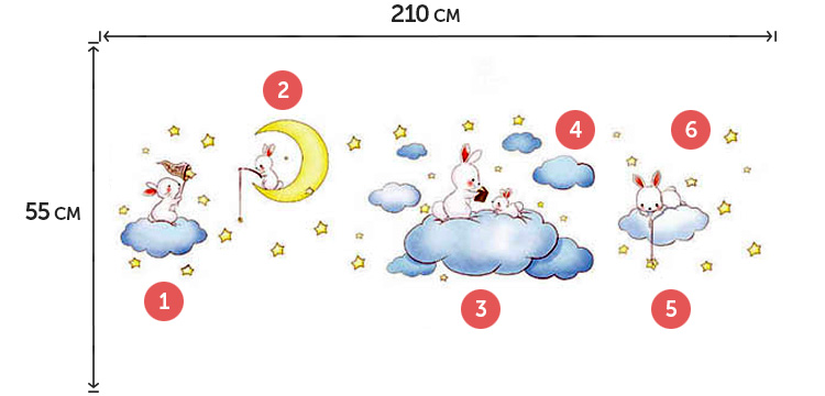 Аплікації на стіну з зайчиками