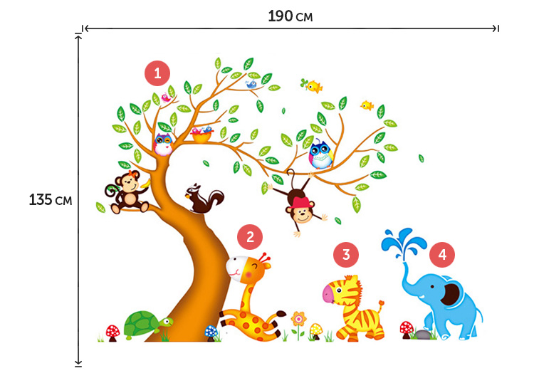 Большая наклейка на стену в детскую комнату