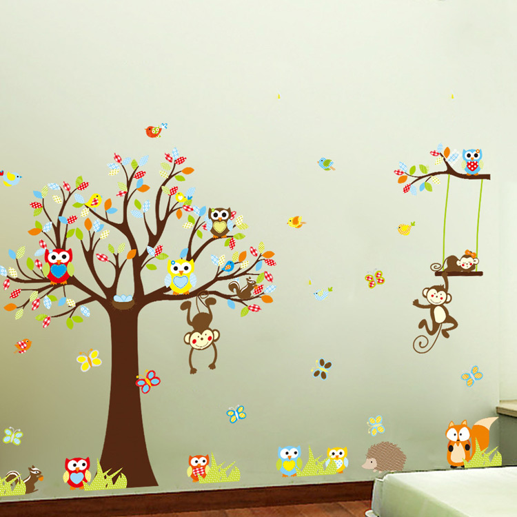 Велика вінілова наклейка на стіну з тваринами