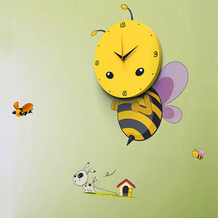 Большие детские часы на стену с осой
