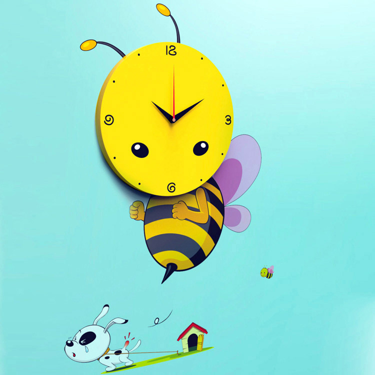 Большие детские часы на стену с осой