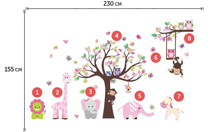 Великі наклейки на стіну в дитячий сад