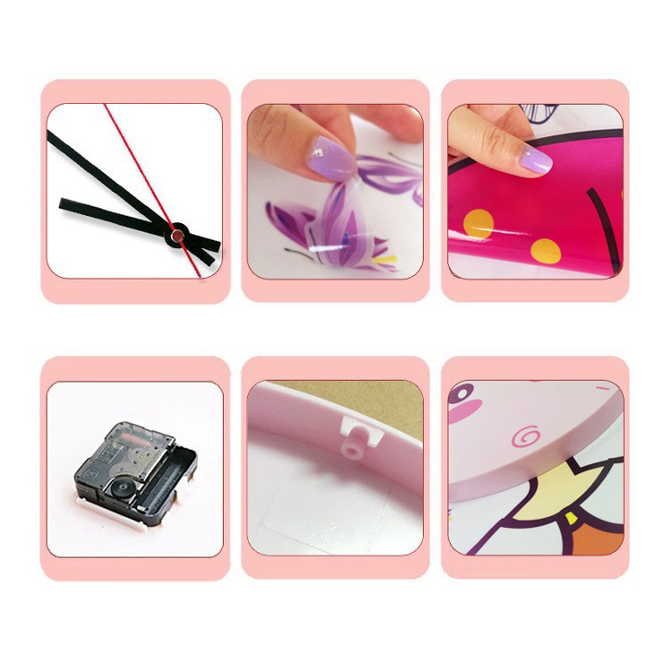 Годинник наклейка на стіну для дівчаток