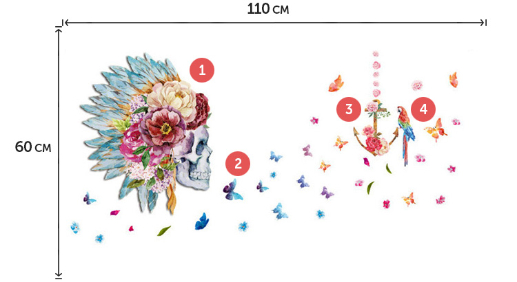 Декоративна наклейка на стіну у вітальню