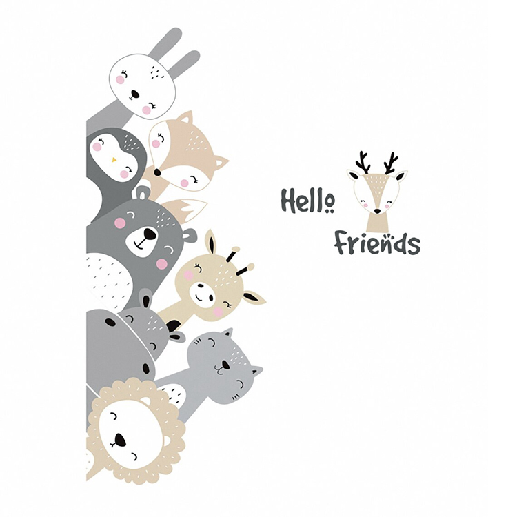 Декоративная наклейка с животными на двери