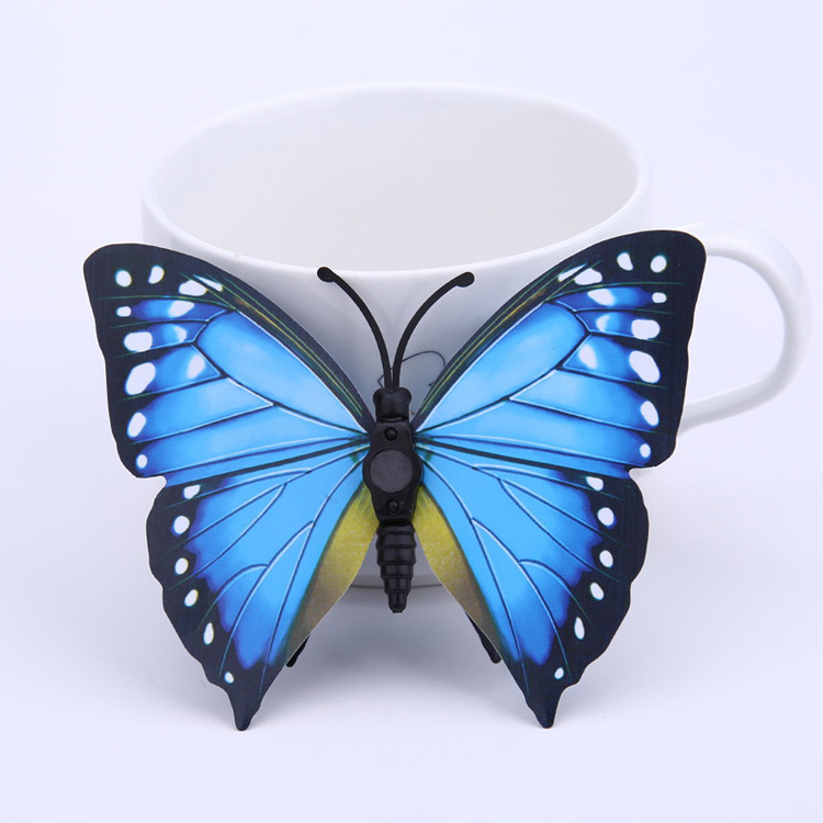 Пластиковые бабочки с 4 крыльями / магнит + скотч / 12 шт