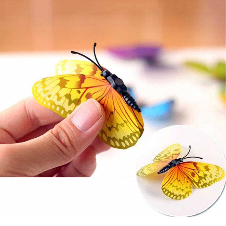 Декоративные бабочки на стену / магнит + скотч / 12 шт
