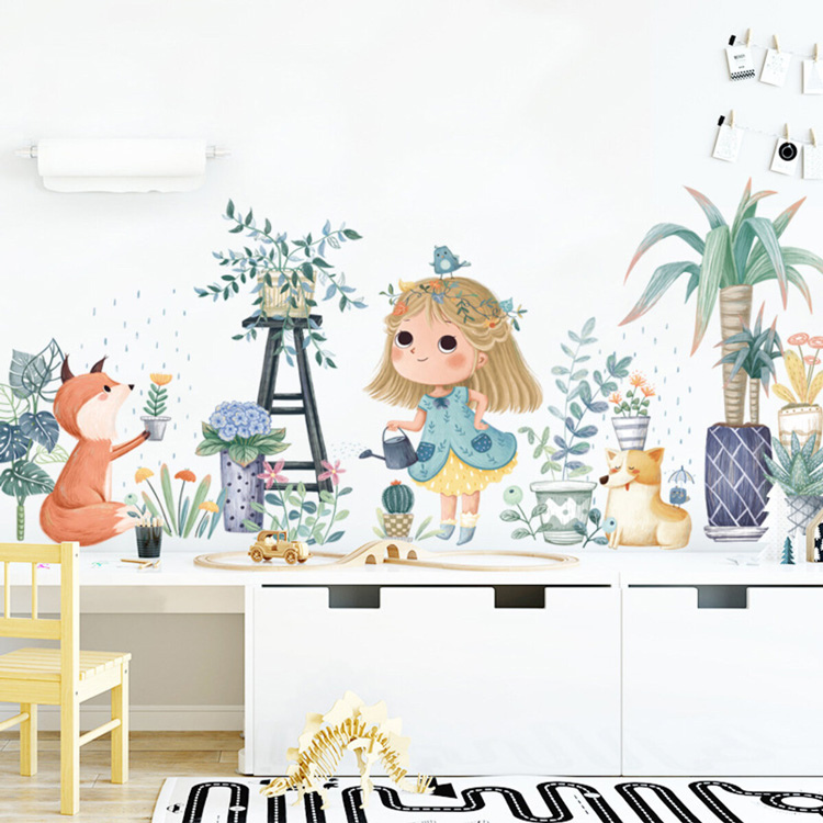Декоративні наклейки з дівчинкою на стіну
