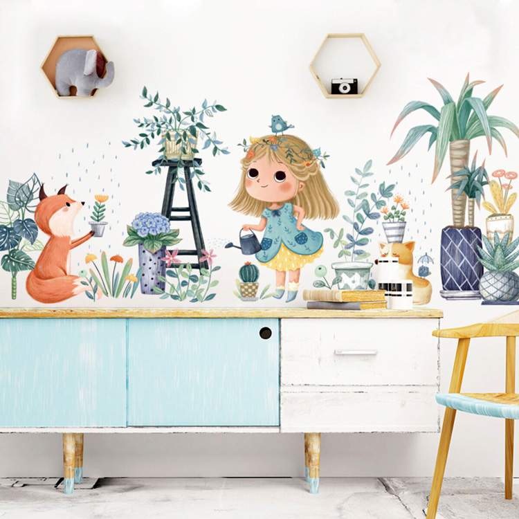 Декоративні наклейки з дівчинкою на стіну