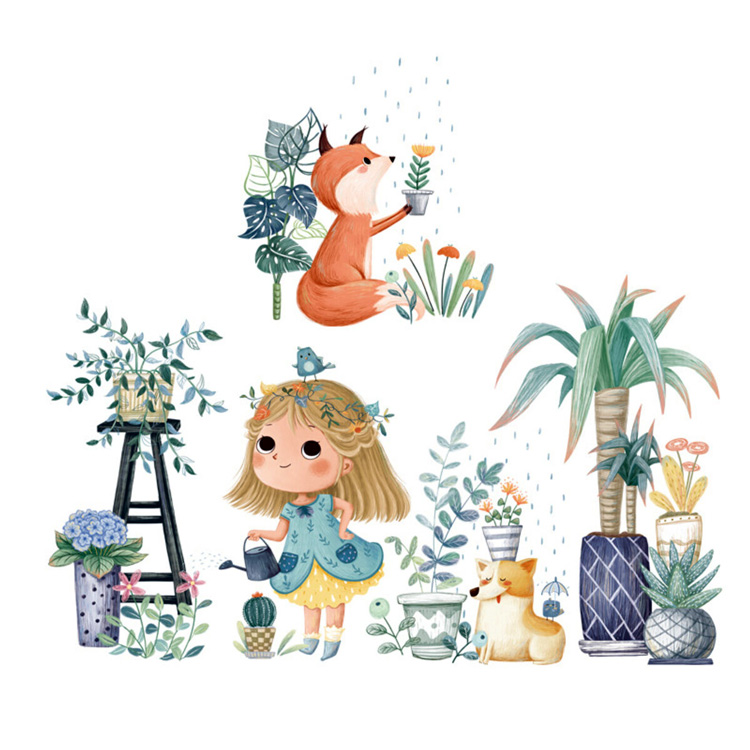 Декоративні наклейки з дівчинкою на стіну