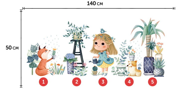 Декоративні наклейки з дівчинкою на стіну