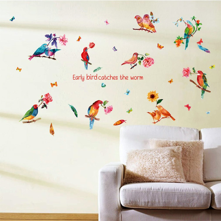 Декоративні настінні наклейки з пташками