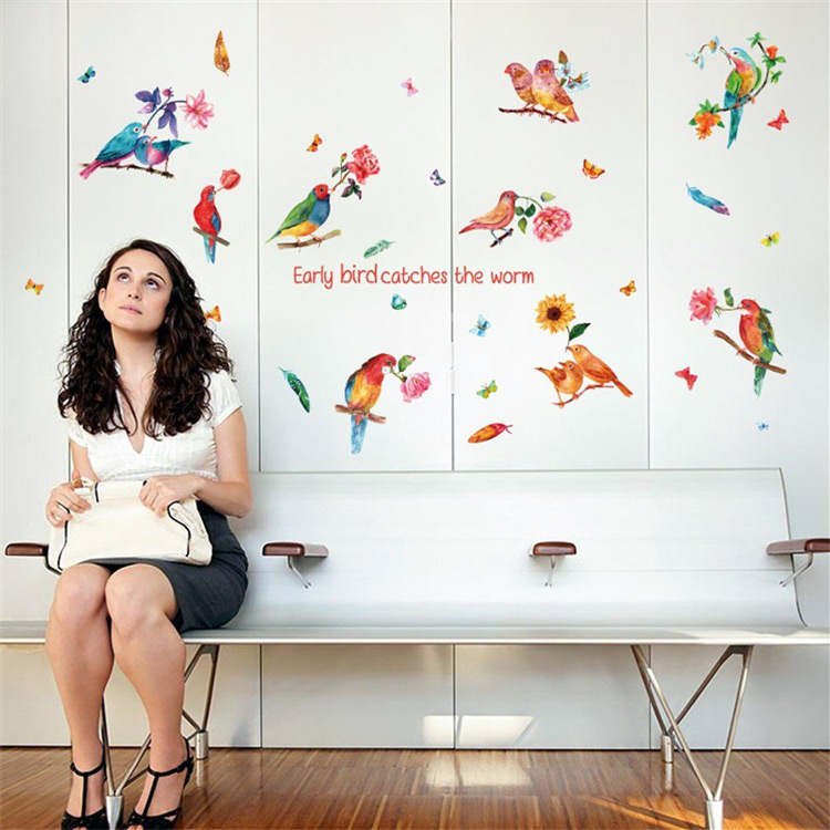 Декоративні настінні наклейки з пташками