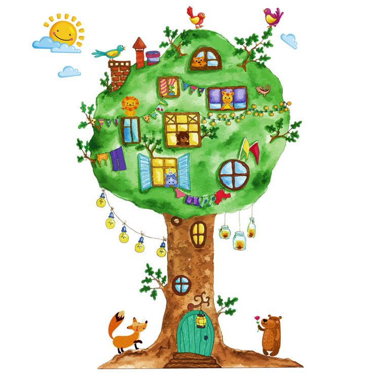 Дитяча наклейка дерева на стіну