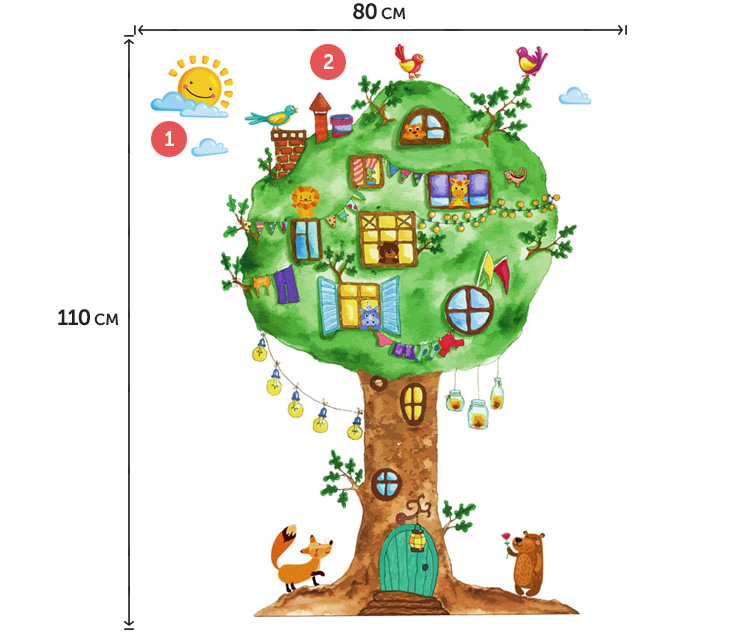 Дитяча наклейка дерева на стіну