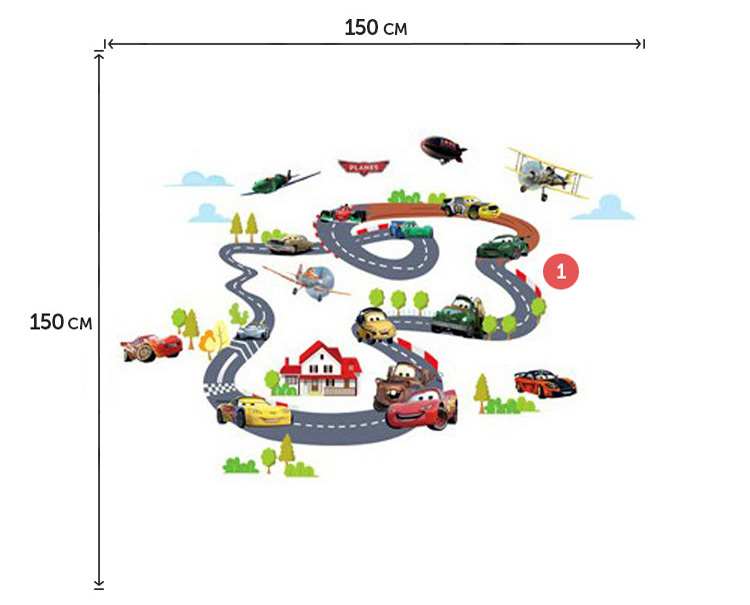 Детская наклейка Тачки из мультфильма