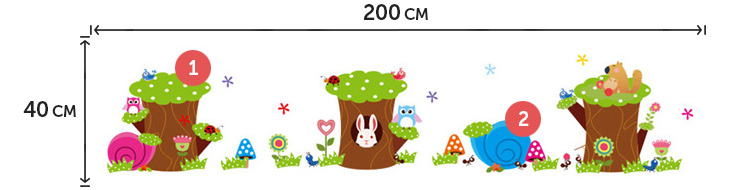 Детская наклейка пеньков на стену