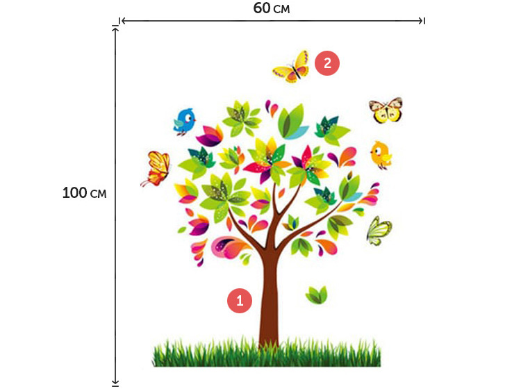 Дитяча вінілова наклейка дерева на стіну