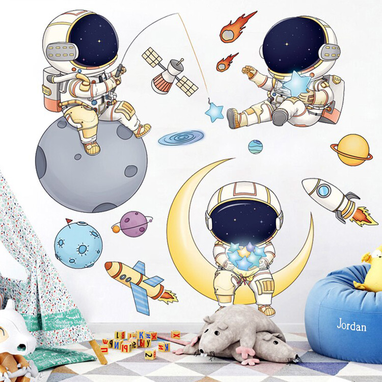Дитяча вінілова наклейка космосу на стіну