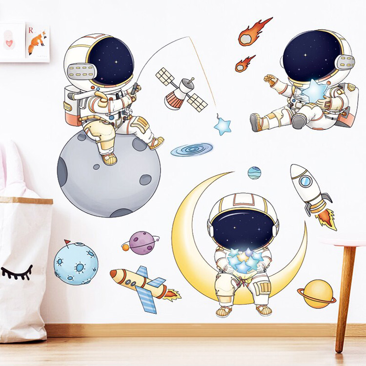 Дитяча вінілова наклейка космосу на стіну