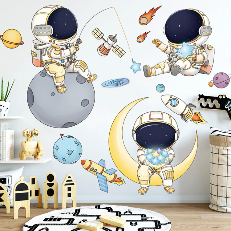 Дитяча вінілова наклейка космосу на стіну