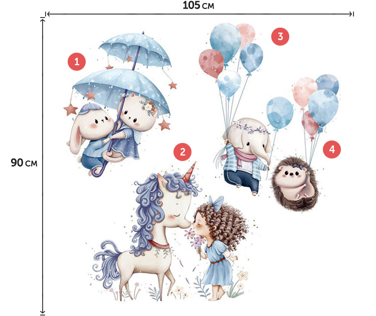 Дитяча вінілова наклейка в спальню