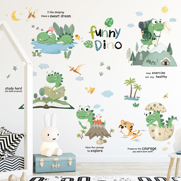 Дитячі наклейки динозаврів на стіну