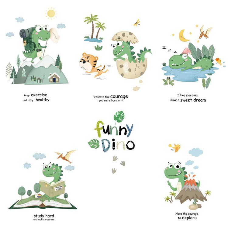 Дитячі наклейки динозаврів на стіну
