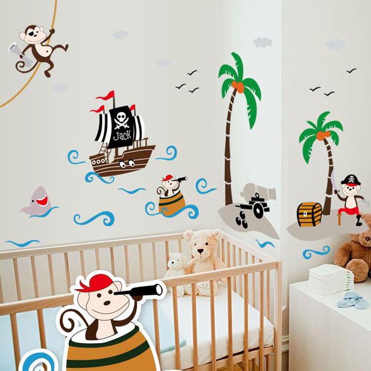 Дитячі наклейки піратів у ванну кімнату