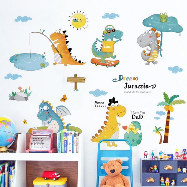 Детские наклейки с динозаврами на стену
