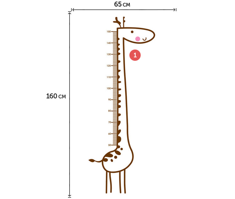 Детский ростомер на стену / шкаф