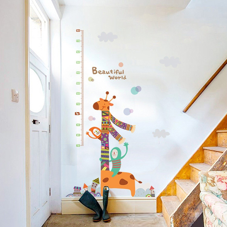 Дитячий зростомір з жирафом на стіну