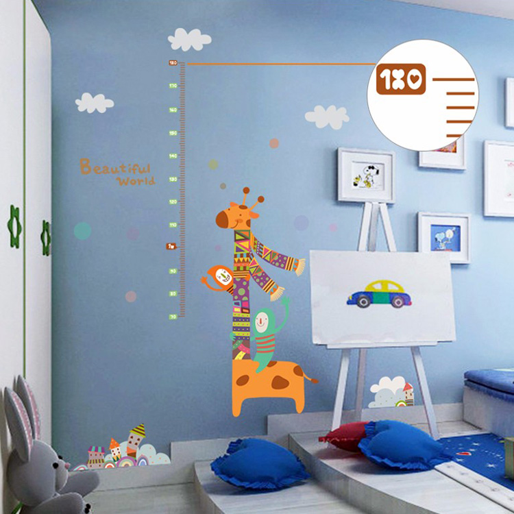 Дитячий зростомір з жирафом на стіну