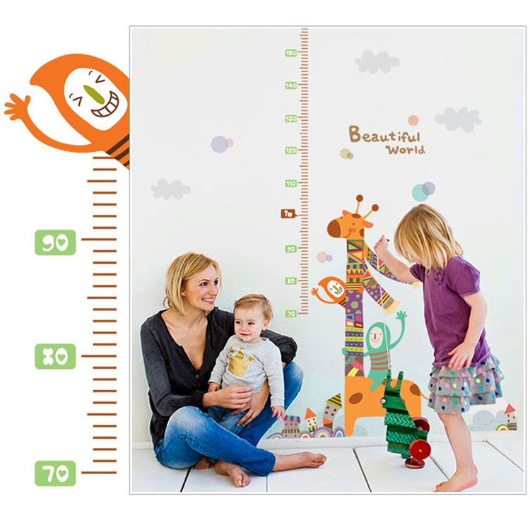 Дитячий зростомір з жирафом на стіну