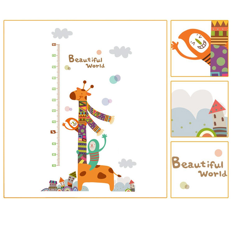 Дитячий зростомір з жирафом на стіну