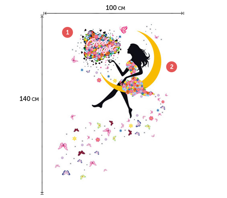 Інтер’єрна наклейка для дівчат на стіну