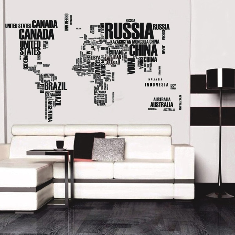 Інтер’єрна наклейка карта світу на стіну