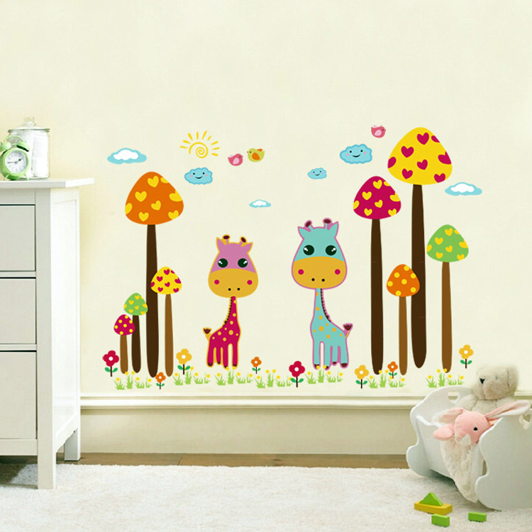 Інтер’єрна наклейка жирафів в дитячу кімнату