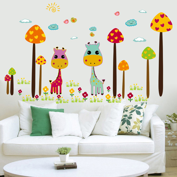 Інтер’єрна наклейка жирафів в дитячу кімнату
