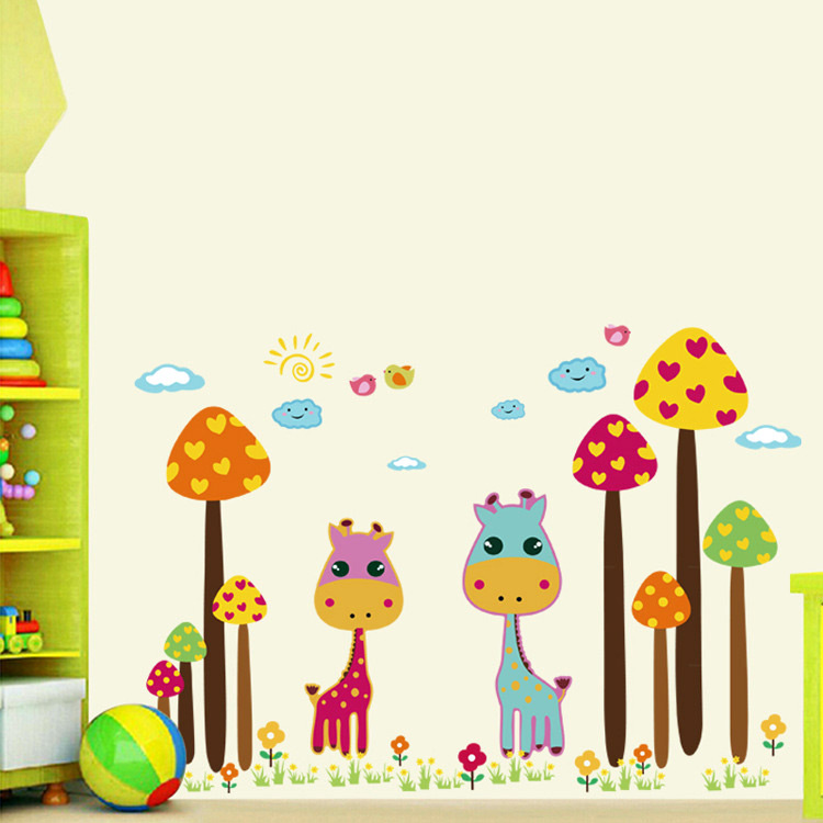Інтер’єрна наклейка жирафів в дитячу кімнату