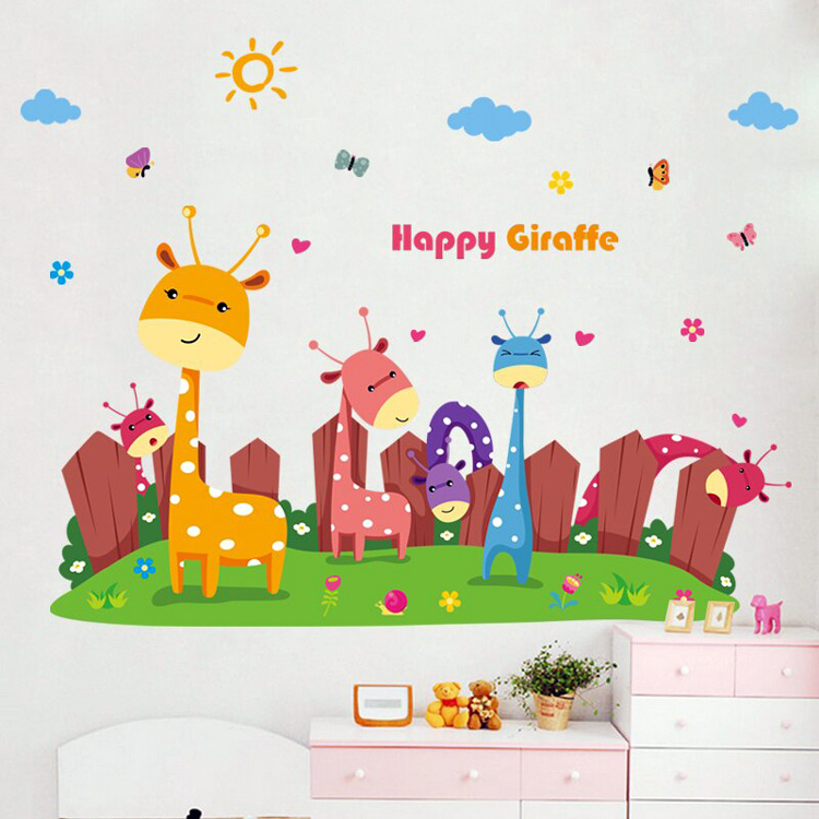Интерьерные наклейки для детской комнаты с жирафами