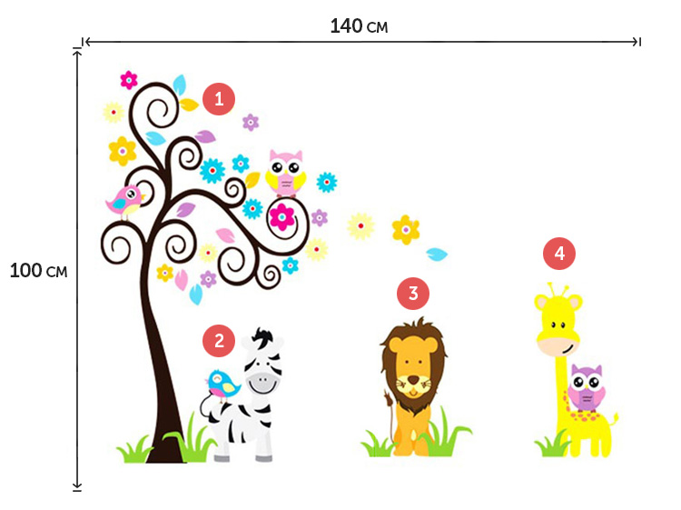 Интерьерные наклейки на стены для детей