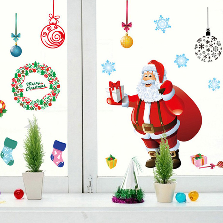 Наклейка Деда Мороза на стену или окно
