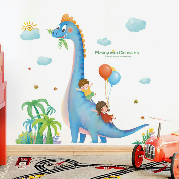 Наклейка динозавра на стену для детей