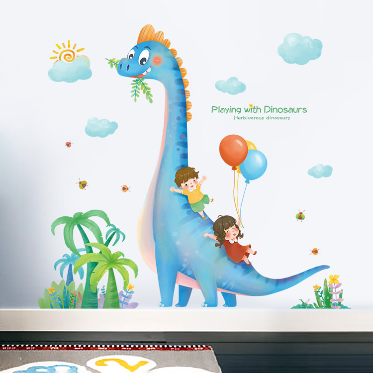 Наклейка динозавра на стену для детей