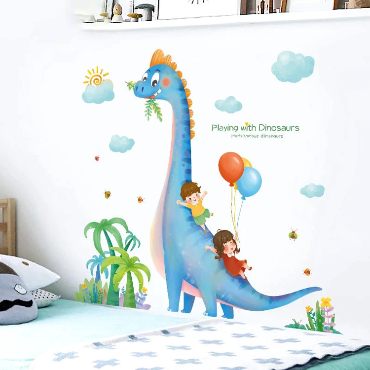 Наклейка динозавра на стену для детей