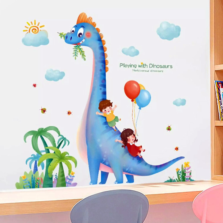 Наклейка динозавра на стену для детей