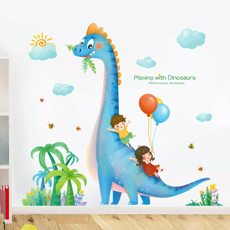 Наклейка динозавра на стену для детей