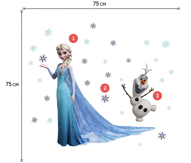 Наклейка Крижане серце з мультфільму